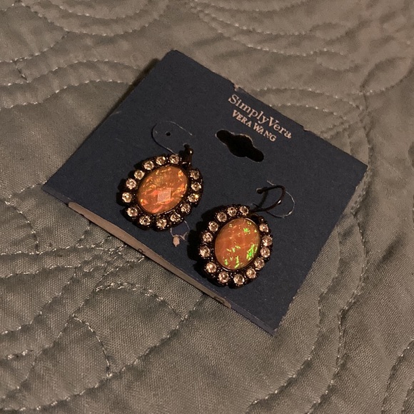 Simply Vera Wang Pink Opal Halo Earrings - Picture 2 of 2